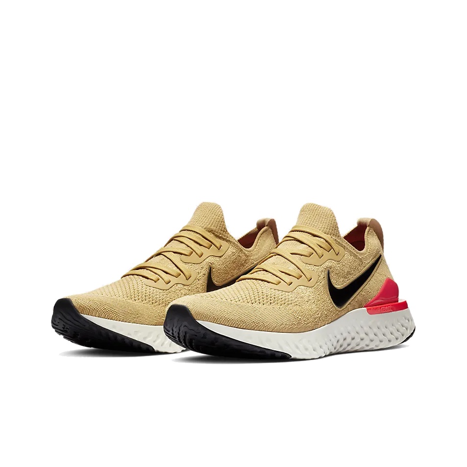 Nike Epic React Flyknit 2 Club Gold Black Red Orbit POIZON