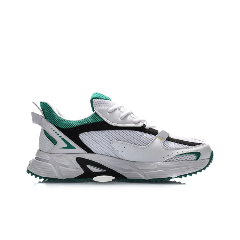LiNing Shock Absorbers With Slip Resistant Features Low Top Running Shoes Men's White Green-1