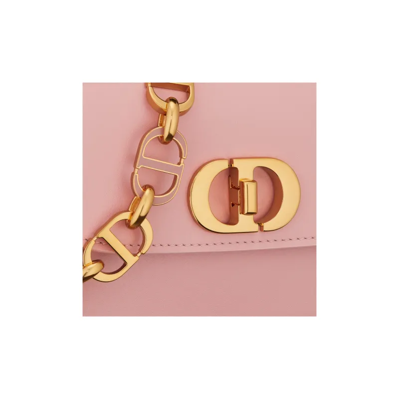 DIOR 30 Montaigne Smooth Cow Leather Shoulder Bag, Crossbody Bag Small Size Women's Vintage Pink-5