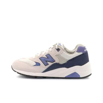 New Balance NB 580 Anti Slip And Wear Resistant Breathable Low Top Casual Running Shoes Unisex Beige Navy Blue