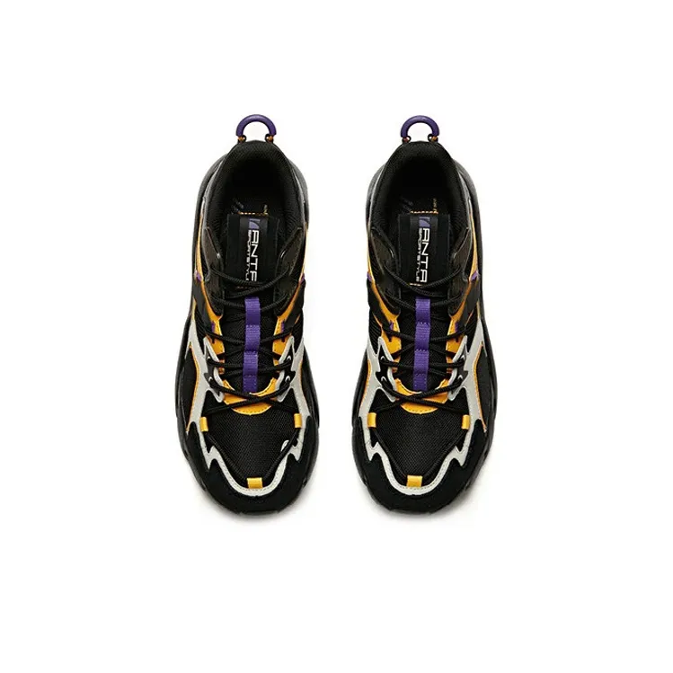 Anta Cushioning Balance Lightweight Low Top Running Shoes Men's Black Purple-3