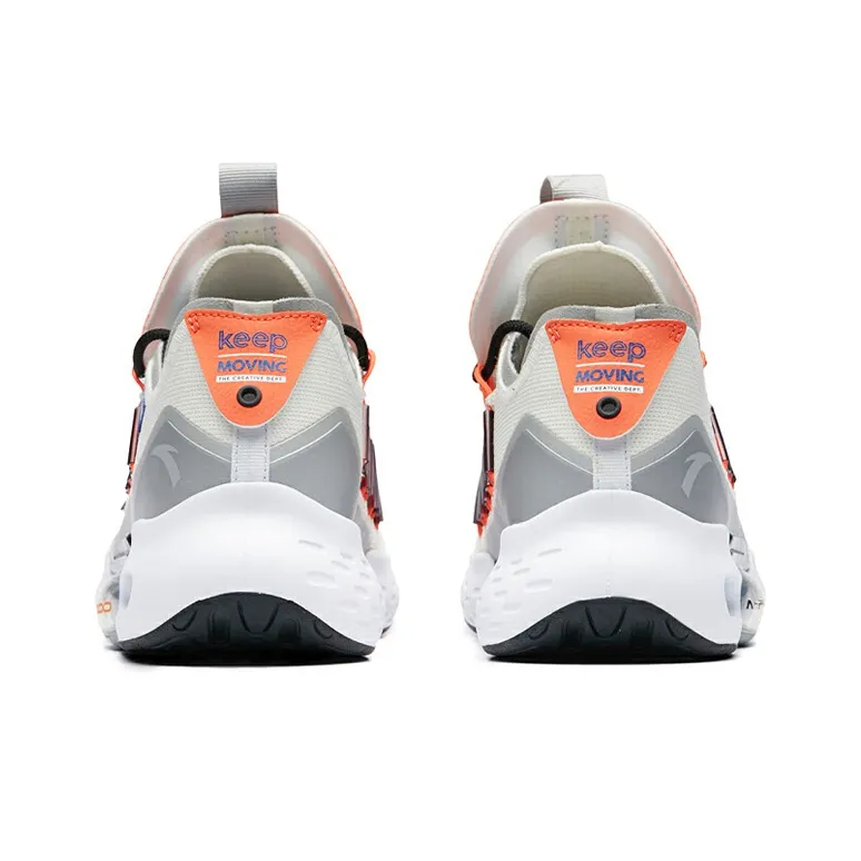 SNOOPY x Anta Cushioning, Slip Resistant, And Abrasion Resistant Low Top Running Shoes Men's White Orange-3