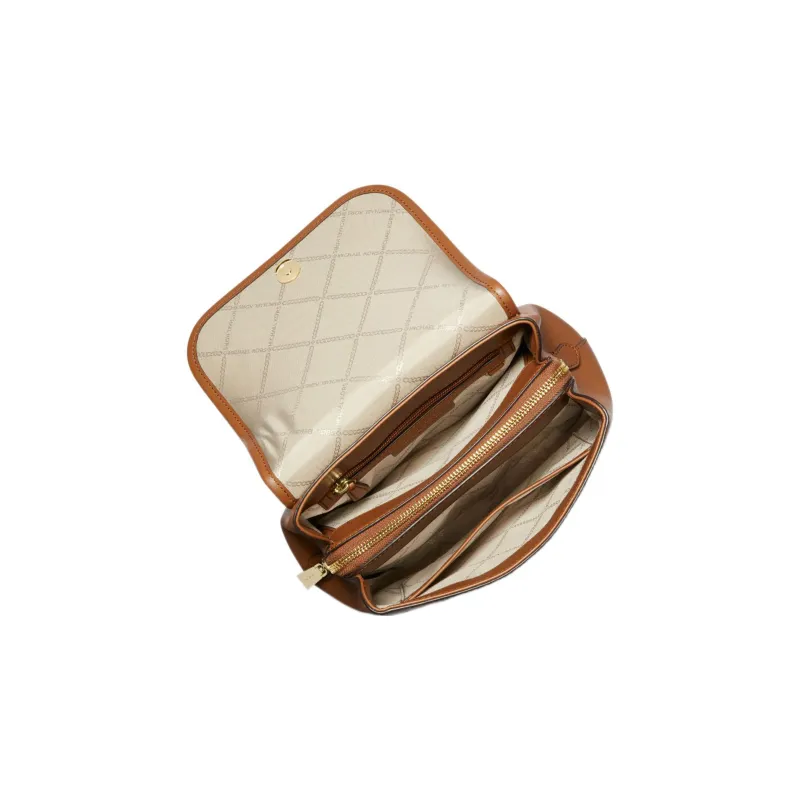MICHAEL KORS Harrison Cross Stitch Leather Backpack Medium Size Unisex Brown-2