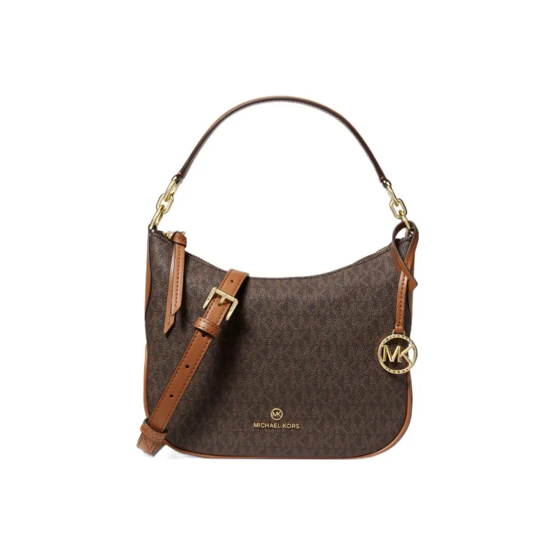 MICHAEL KORS MK Kelsey Canvas Handbag Shoulder Bag Small Size Women's Brown-0