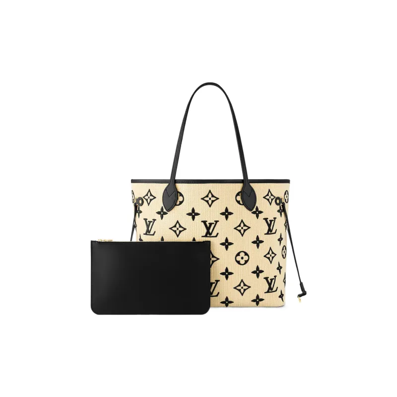 LOUIS VUITTON Neverfull Mm Black/Beige-1