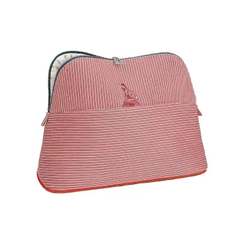 HERMES Bolide Passe-passe Case Cotton Canvas Canvas Bag Storage Bag Makeup Bag Women's Red