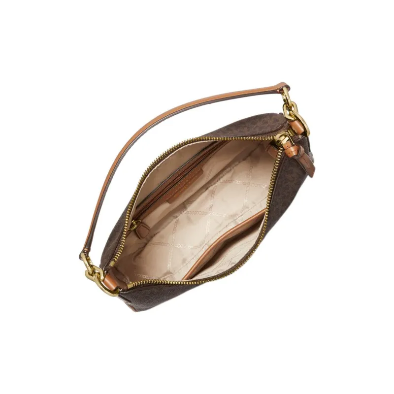 MICHAEL KORS MK Kelsey Canvas Handbag Shoulder Bag Small Size Women's Brown-1