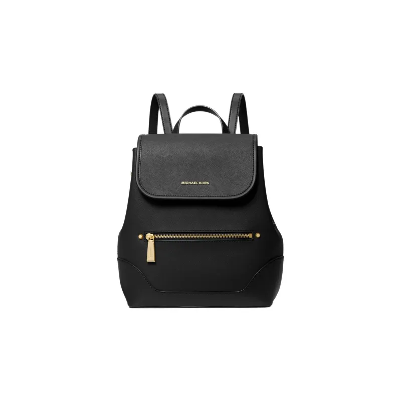 MICHAEL KORS Harrison Cross Stitch Leather Backpack Medium Size Unisex Black-0