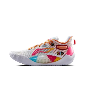LINING JB1 Basketball Shoes Men Low Top Standard White/Fluorescent Apple Pink