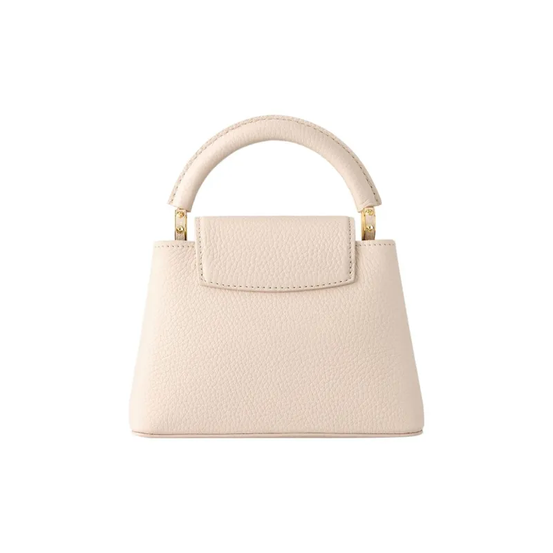 LOUIS VUITTON Capucines Taurillon Leather Kapusin Crossbody Tote Bag Over One Shoulder Mini Women's Quartz White-2