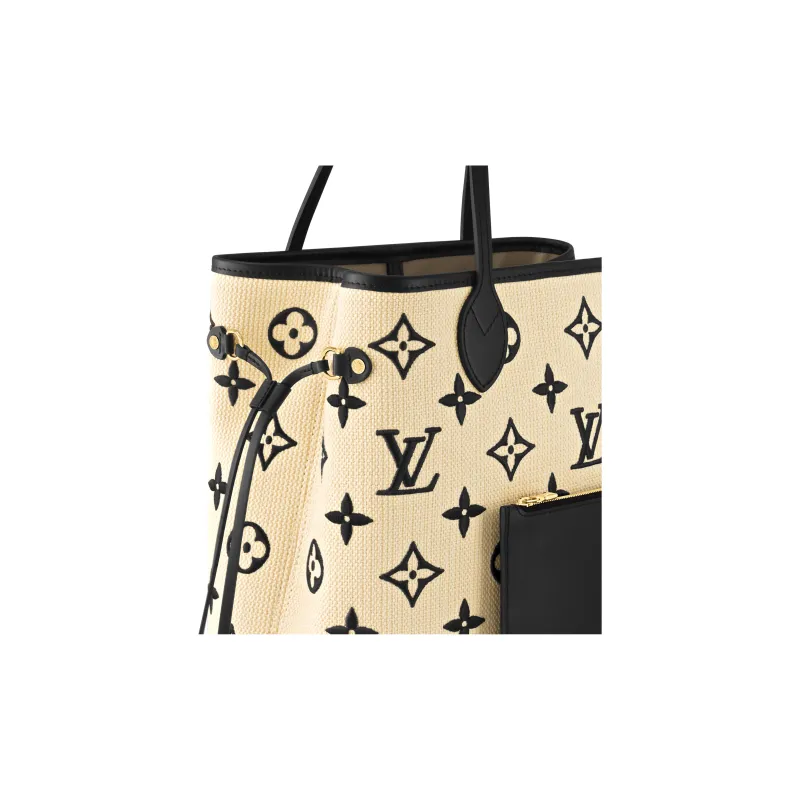 LOUIS VUITTON Neverfull Mm Black/Beige-5