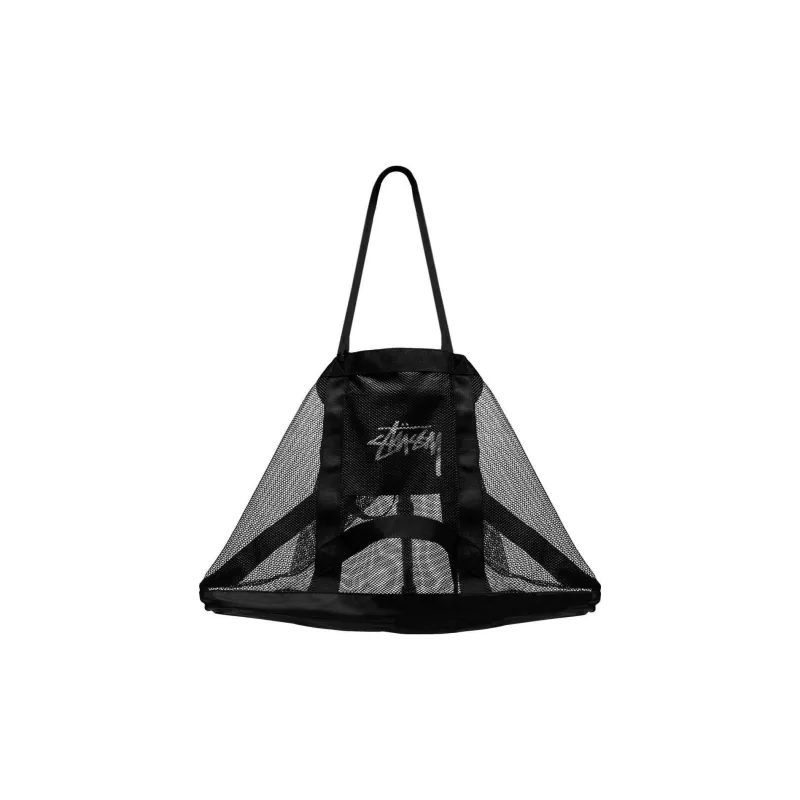 Stussy Mesh Beach Bag Tote Bag Shopping Bag Handbag Regular Unisex Black-2