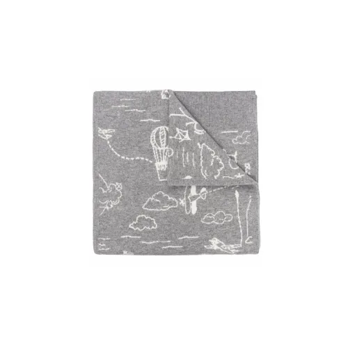 THOM BROWNE Knit Scarves Unisex Gray