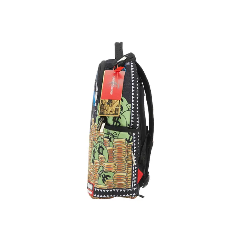 SPRAYGROUND Little Rich Rich Collaboration Polyester Laptop Backpack Large Size Unisex Black-2