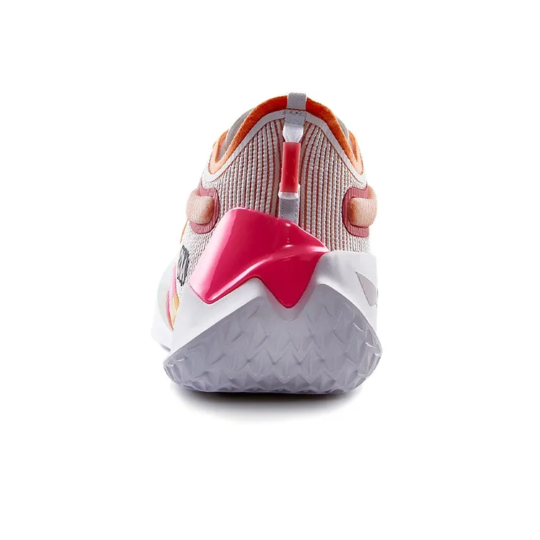 LINING JB1 Basketball Shoes Men Low Top Standard White/Fluorescent Apple Pink-3