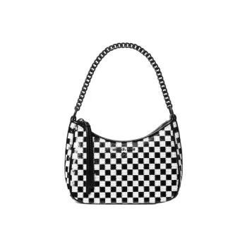 MICHAEL KORS Jet Set Charm Polyurethane Handbag Shoulder Bag Women's Black White