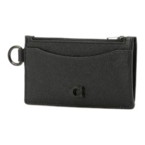 COACH Cross Grain Leather Clutch Card Holder, Wallet Women's Black