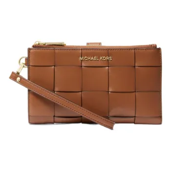 MICHAEL KORS Adele Leather Wrist Bag Wallet Women's Brown