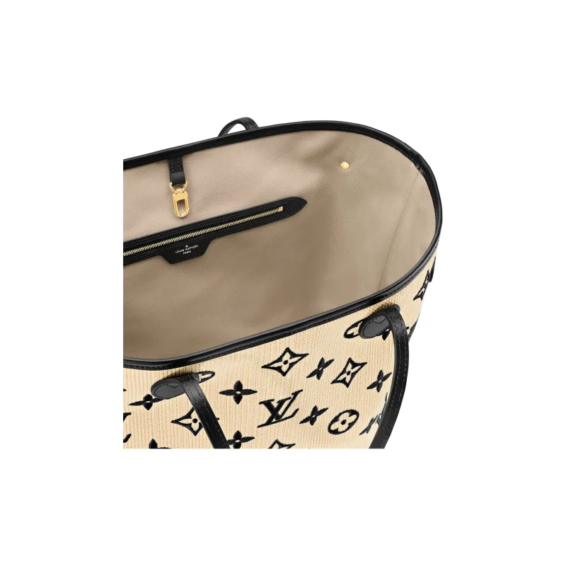 LOUIS VUITTON Neverfull Mm Black/Beige-3
