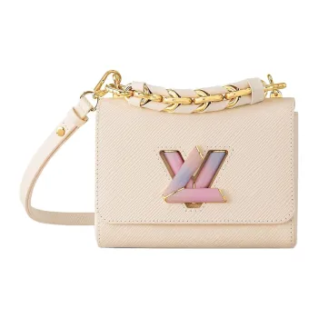 LOUIS VUITTON Twist Epi Grain Cow Leather Shoulder Bag, Crossbody Bag Trumpets Women's Ecru