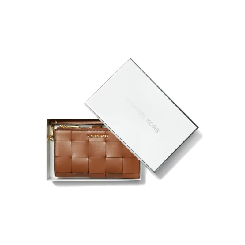 MICHAEL KORS Adele Leather Wrist Bag Wallet Women's Brown-4