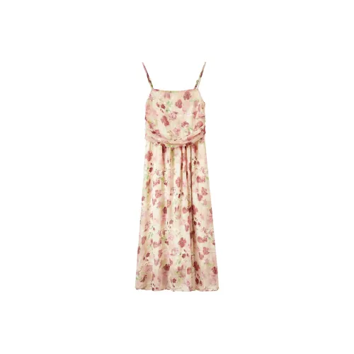 FANQIN Slip Dresses Women's Pink Multicolor