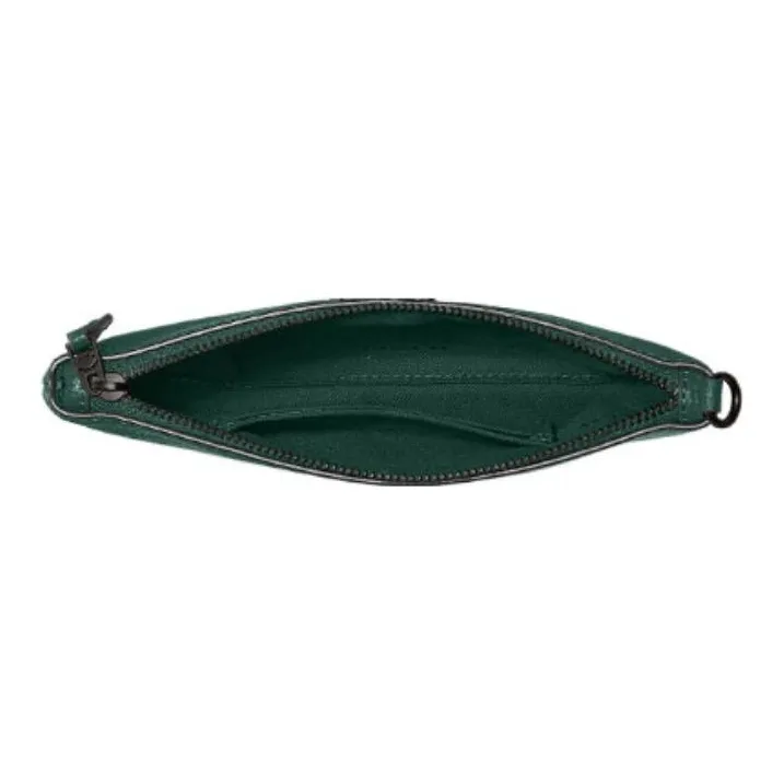 COACH Wristlet Pebbled Leather Wrist Bags Clutches Small Size Women's Forest Green-3