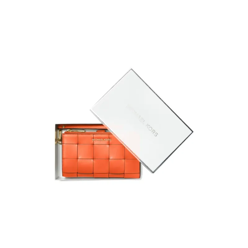 MICHAEL KORS Adele Leather Wrist Bags Clutches Wallets Women's Orange-2