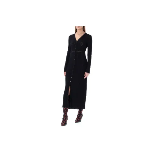 Marine Serre Long-Sleeved Dresses Women's Black