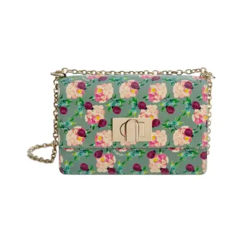 Furla 1927 Collection Textured Leather Shoulder Bag, Crossbody Bag Regular Women's Green