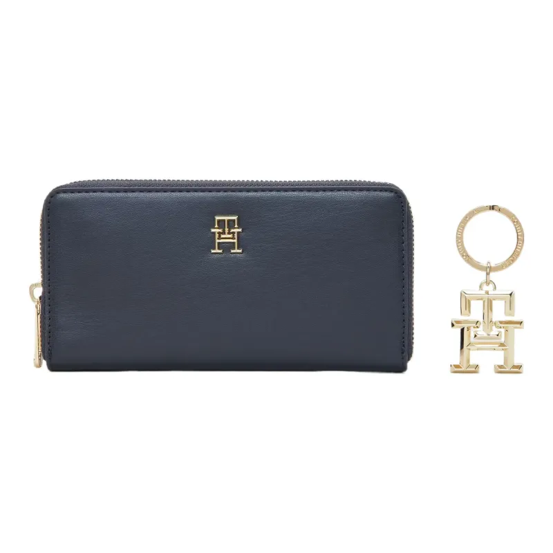Tommy Hilfiger PU Polyurethane Keychain Clutch Wallet Women's Blue-1