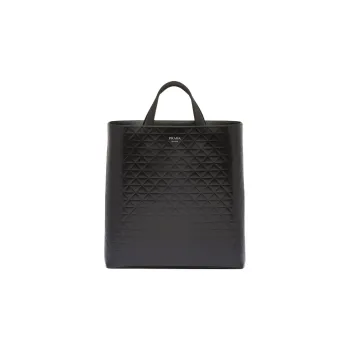 PRADA Leather Tote Bag Shopping Bag Handbag Regular Men's Black