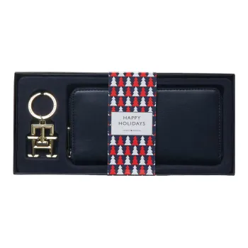 Tommy Hilfiger PU Polyurethane Keychain Clutch Wallet Women's Blue
