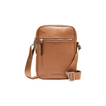 Timberland Full Grain Leather Shoulder Bag Crossbody Bag Small Size Men's Light Brown