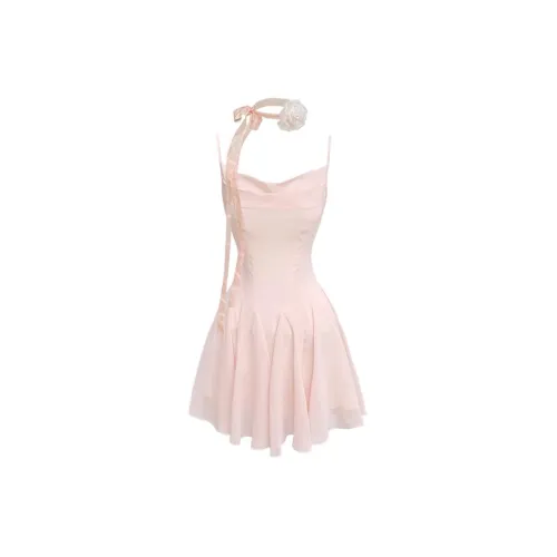 IS SASAINC Slip Dresses Women's Dusty Pink With Flower Ribbon Included