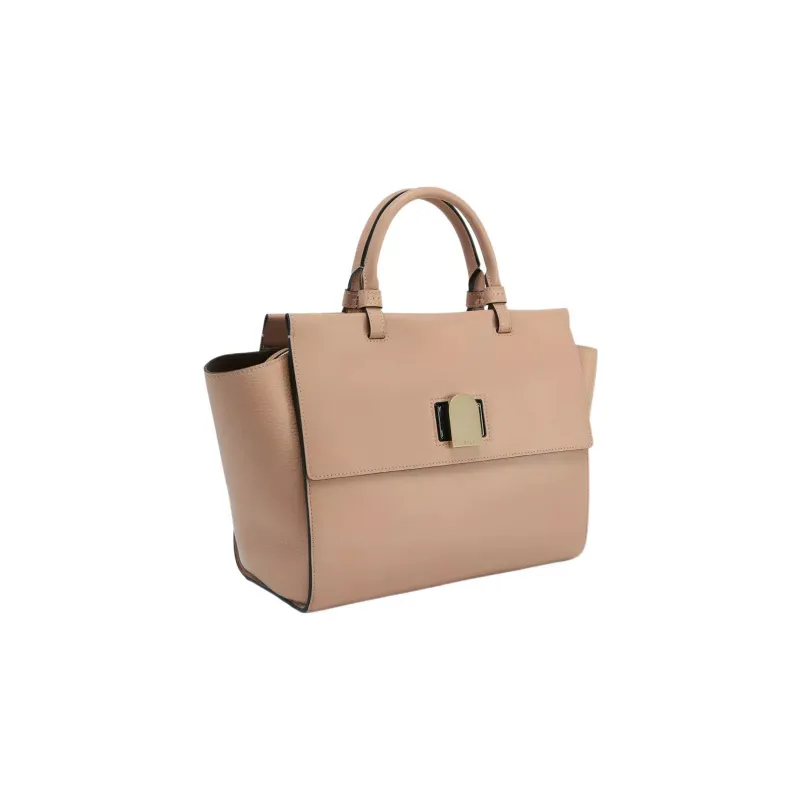 Furla Emma Tote Bag Shopping Bag Shoulder Bag Crossbody Bag Handbag Medium Size Women's Cameo Brown Pink-1