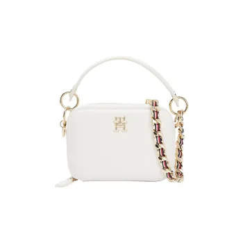 Tommy Hilfiger PU Polyurethane Camera Bag Handbag Shoulder Bag Small Size Women's White