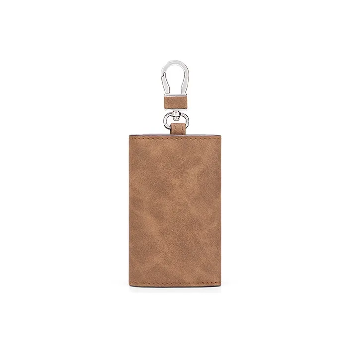 MashaLanti Microfiber Synthetic Leather Key Pouch Men's Coffee-3