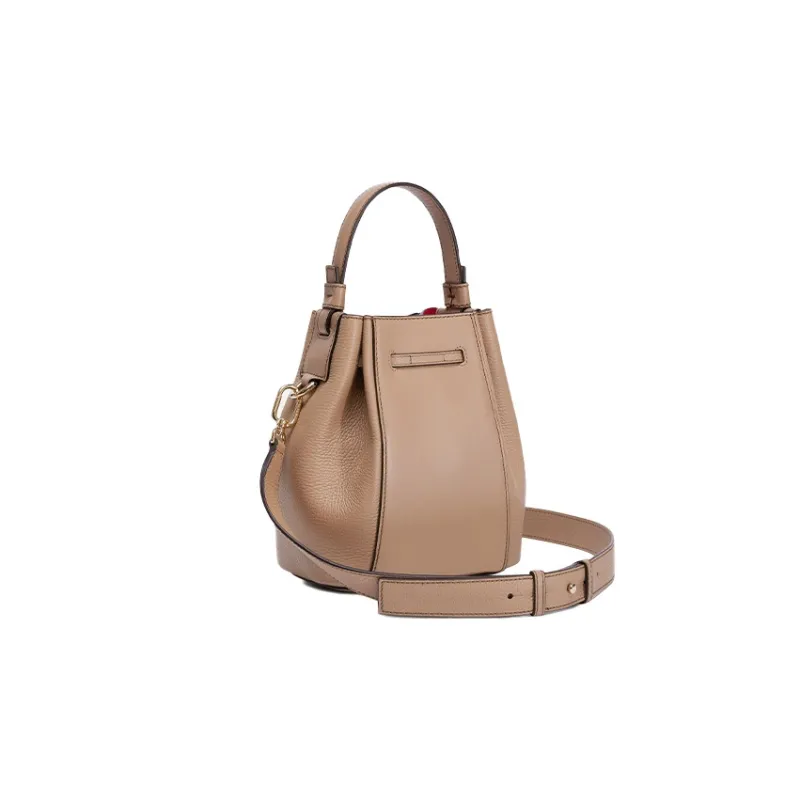 Furla Miastella Cow Leather Bucket Bag Handbag Shoulder Bag Crossbody Bag Mini Women's Light Brown-2