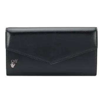 OFF-WHITE Leather Coin Purses Wallets Women's Black