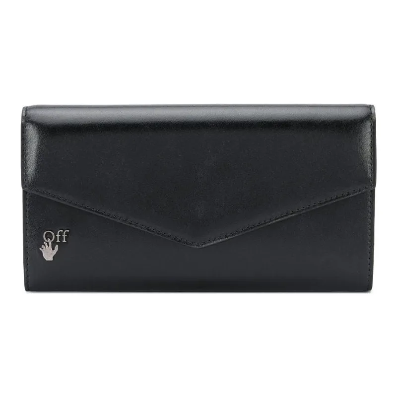 OFF-WHITE Leather Coin Purses Wallets Women's Black-0