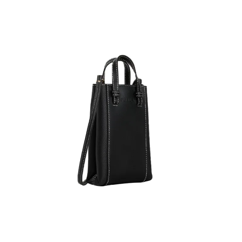 Furla Miastella Cow Leather Shoulder Bag, Crossbody Bag, Handbag Trumpets Women's Black-1