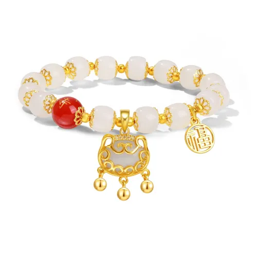 JOLLY SEASONS Jade Bracelets Women's Peace And Fortune Plaque Bracelets