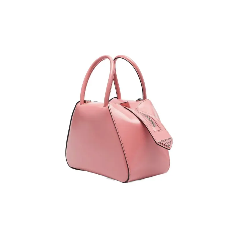 PRADA Leather One Shoulder Handbags Women's Pink-3