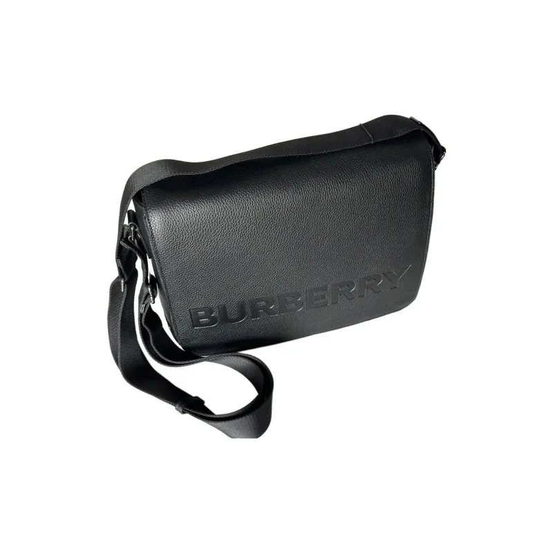 Burberry Cow Leather Messenger Bag Shoulder Bag Crossbody Bag Regular Men's Black-4
