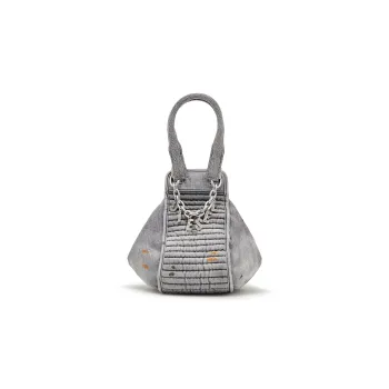 DIESEL Cotton With Calfskin Shoulder Bag Crossbody Bag Handbag Small Size Women's Black