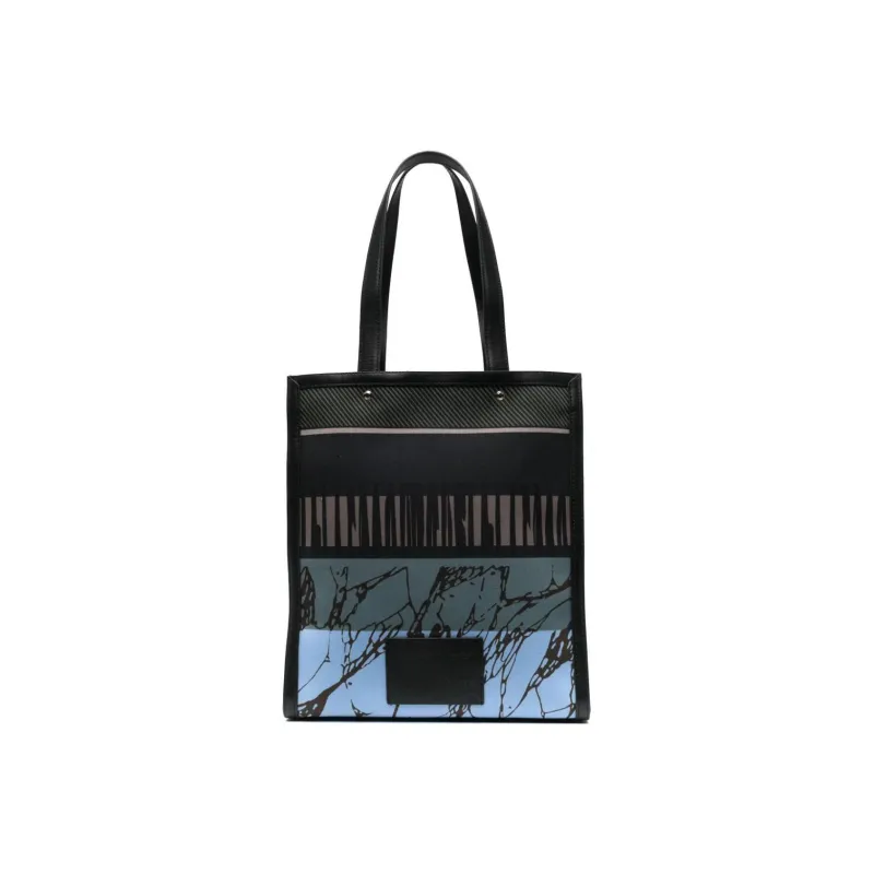 Paul Smith Polyester Cow Leather Trim Tote Bag, Shopping Bag, One Shoulder Handbag Large Size Men's Multicolor-0