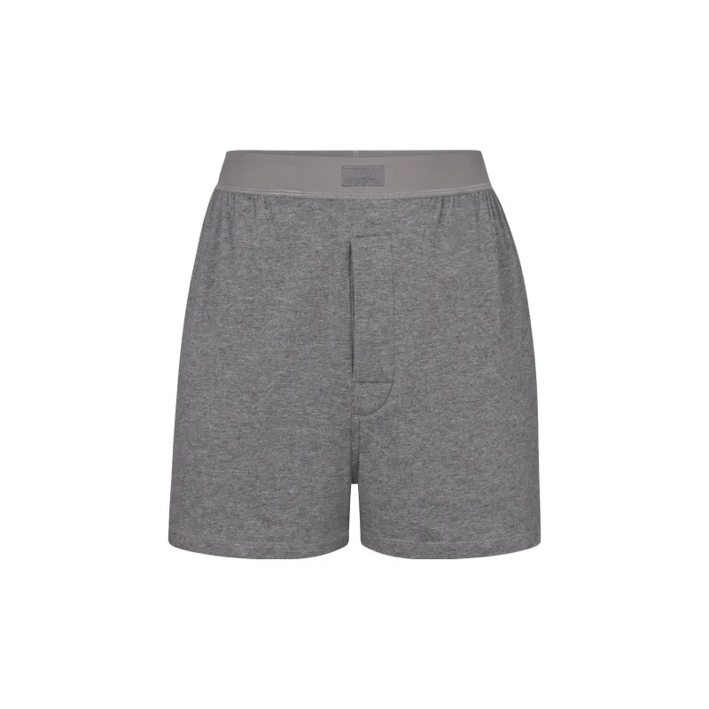 SKIMS BOYFRIEND LOOSE BOXER Casual Shorts Women's Dark Heather Grey/Dark Gray-0