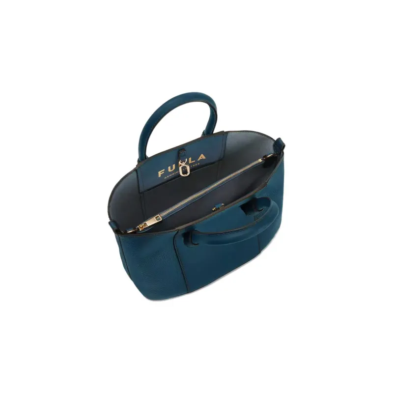 Furla Miastella Cow Leather Tote Bag Shopping Bag Handbag Women's Marine Blue-3