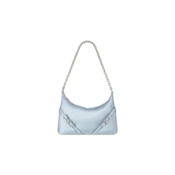 Givenchy Voyou Cow Leather Handbag, Shoulder Bag Women's Light Blue